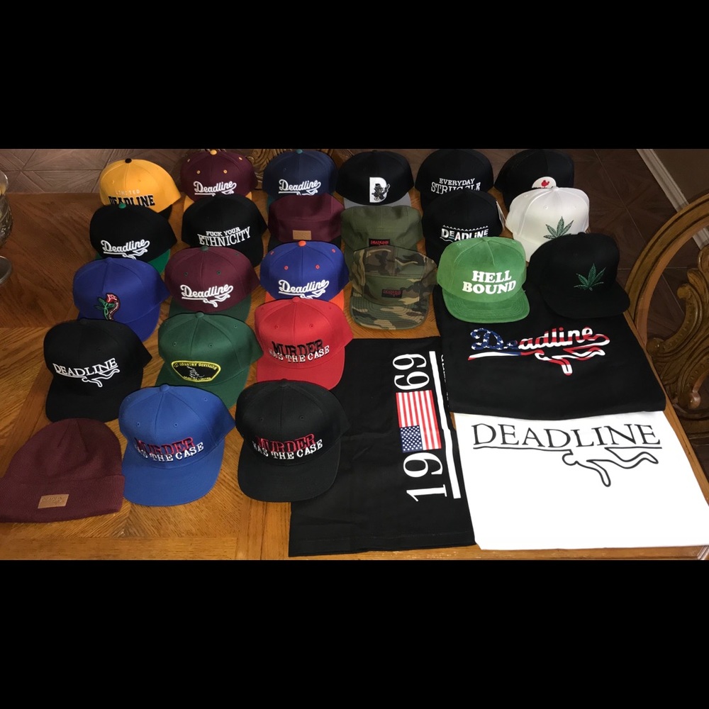 Deadline LTD Hats Beanie Shirts LOT DEAL of 27 New